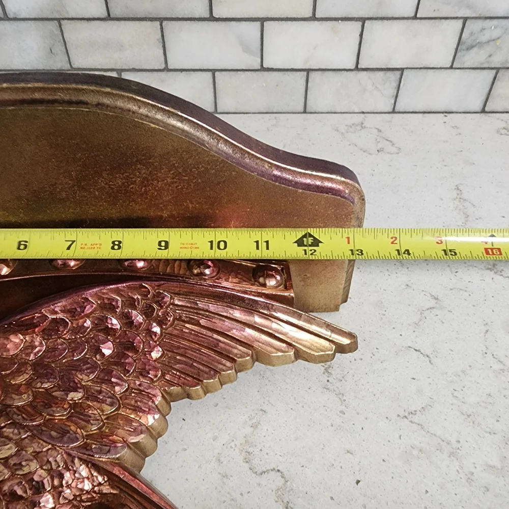 Vintage gold Americana eagle wall shelf dart inc.